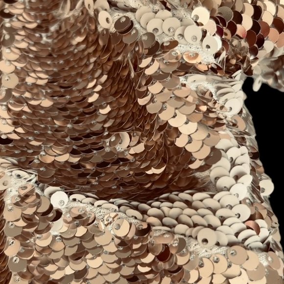 Gold Sequin Short Sleeve Color Changing Blouse Size Small - Picture 6 of 16